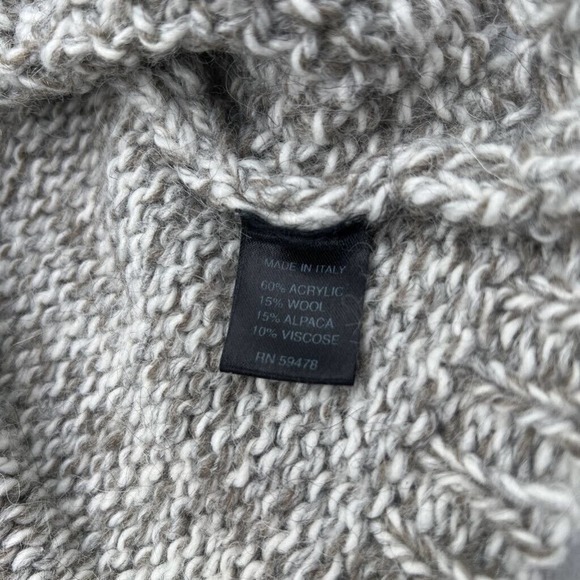 Berretti Womens Pullover Sweater Beige‎ Gray Marled Wool Alpaca Cable Knit L - Picture 7 of 8